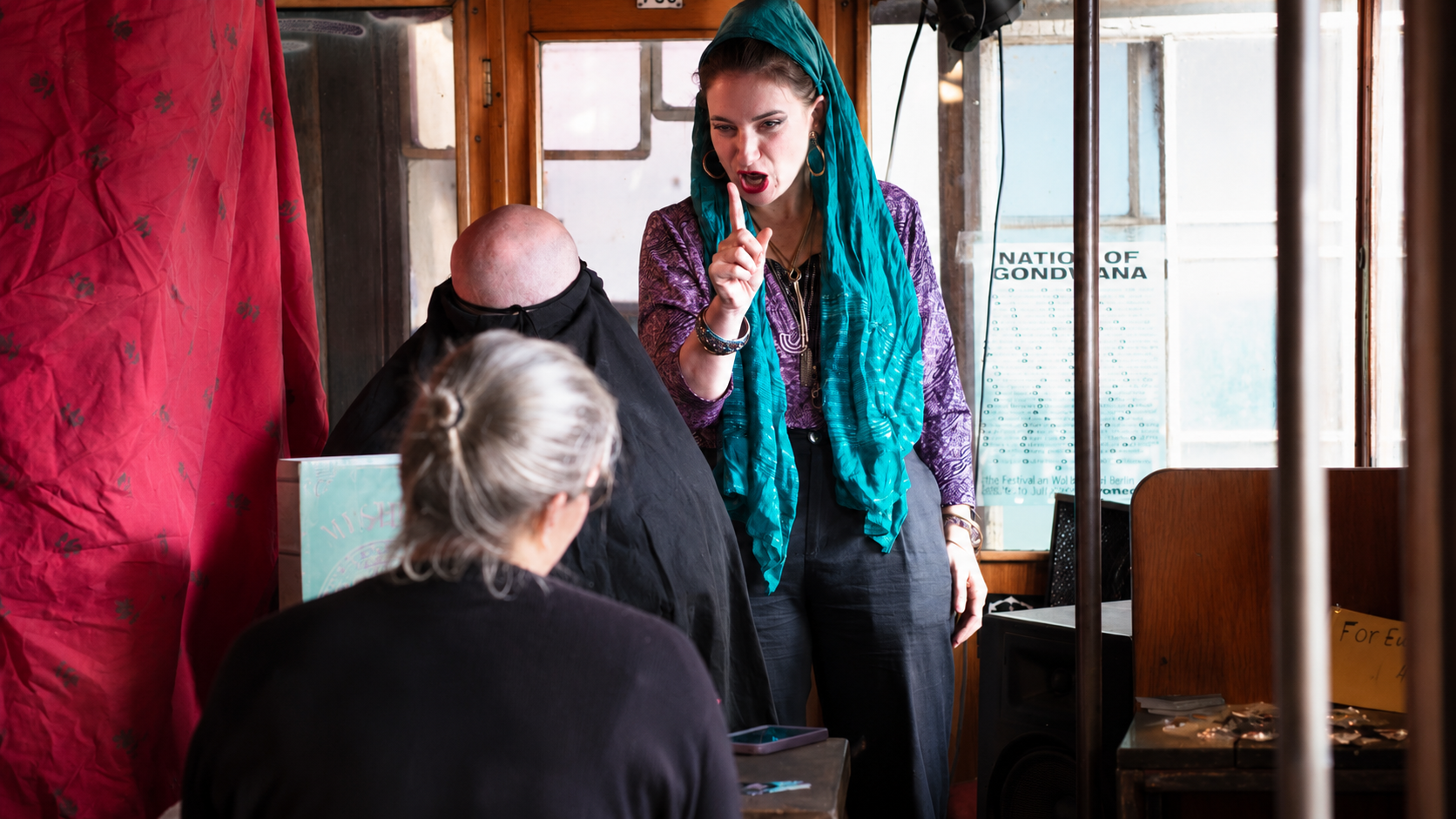 Comedy fortune teller Magdalena performing at a corporate team event in Berlin