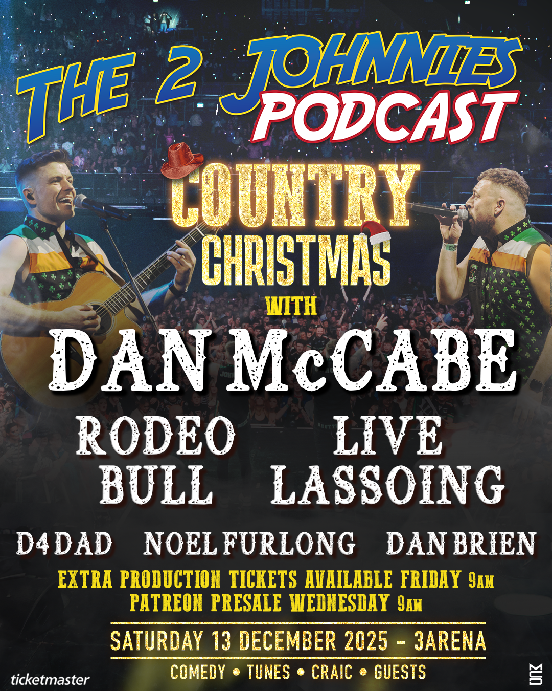 EXTRA 3ARENA TICKETS ON SALE FRIDAY, PLUS DAN MCCABE!