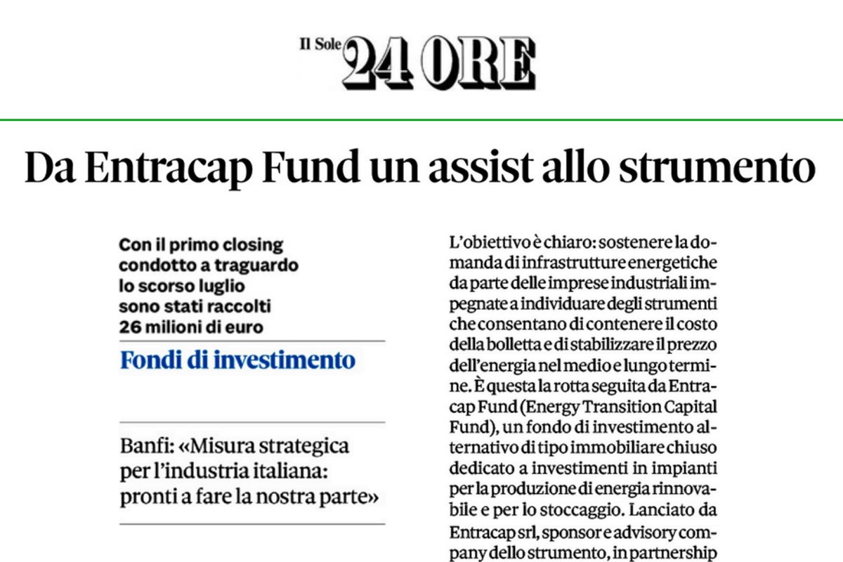 Da Entracap Fund un assist allo strumento