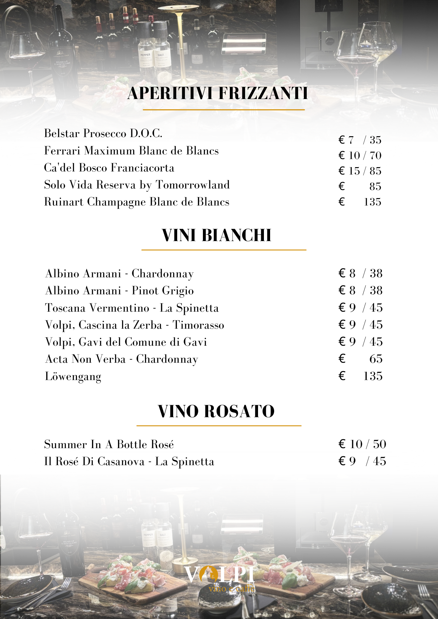 Menu pagina 1 