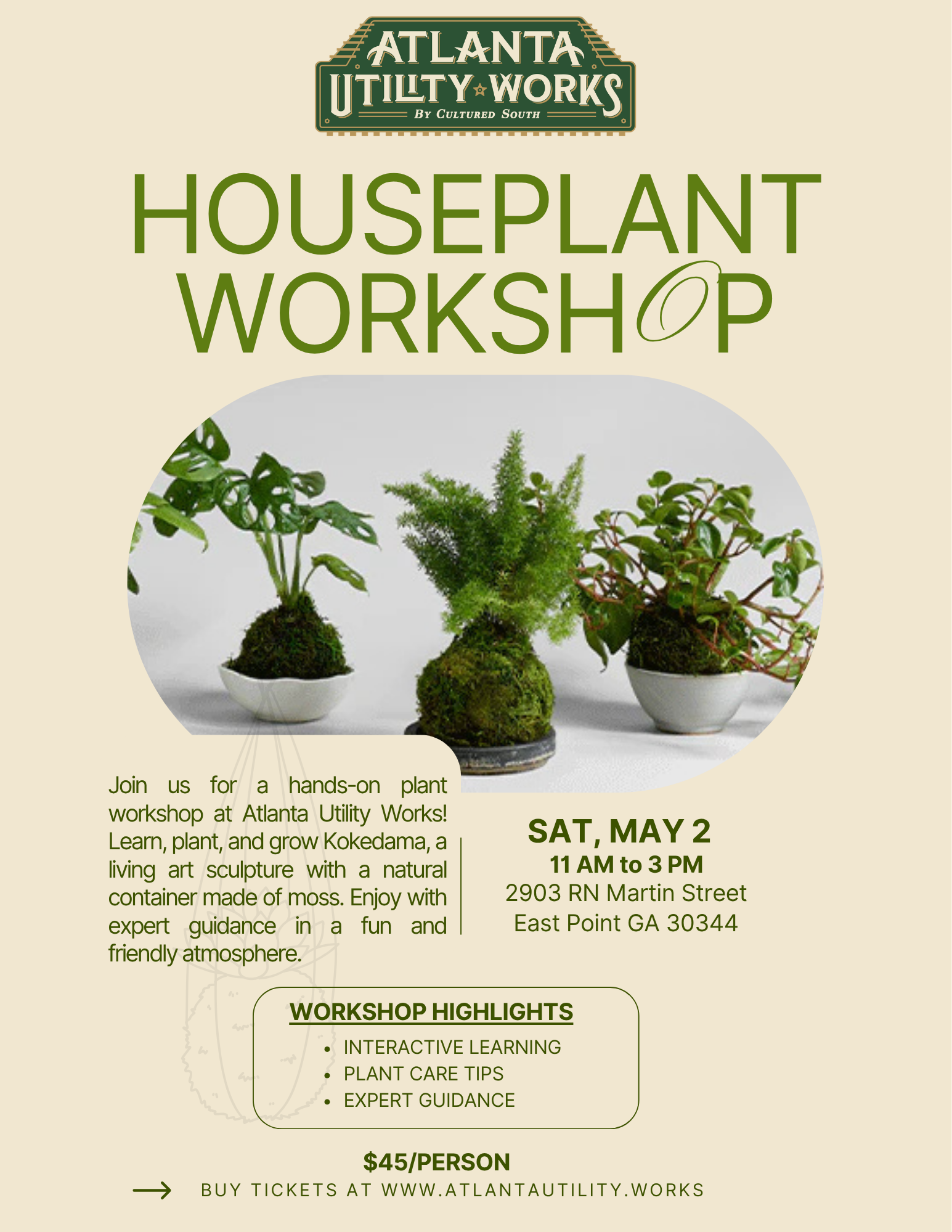 Kokedama Plant Workshop!