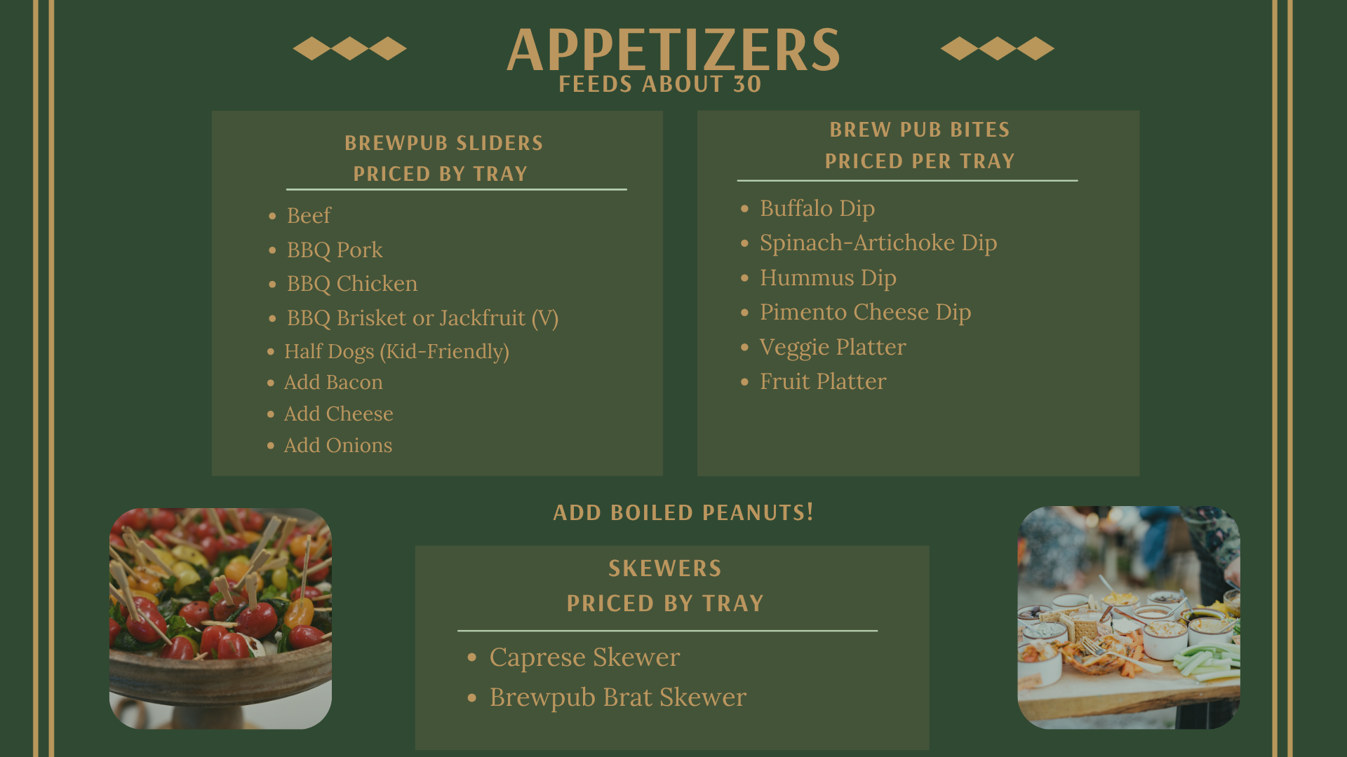 Add sliders, dips, platters & more