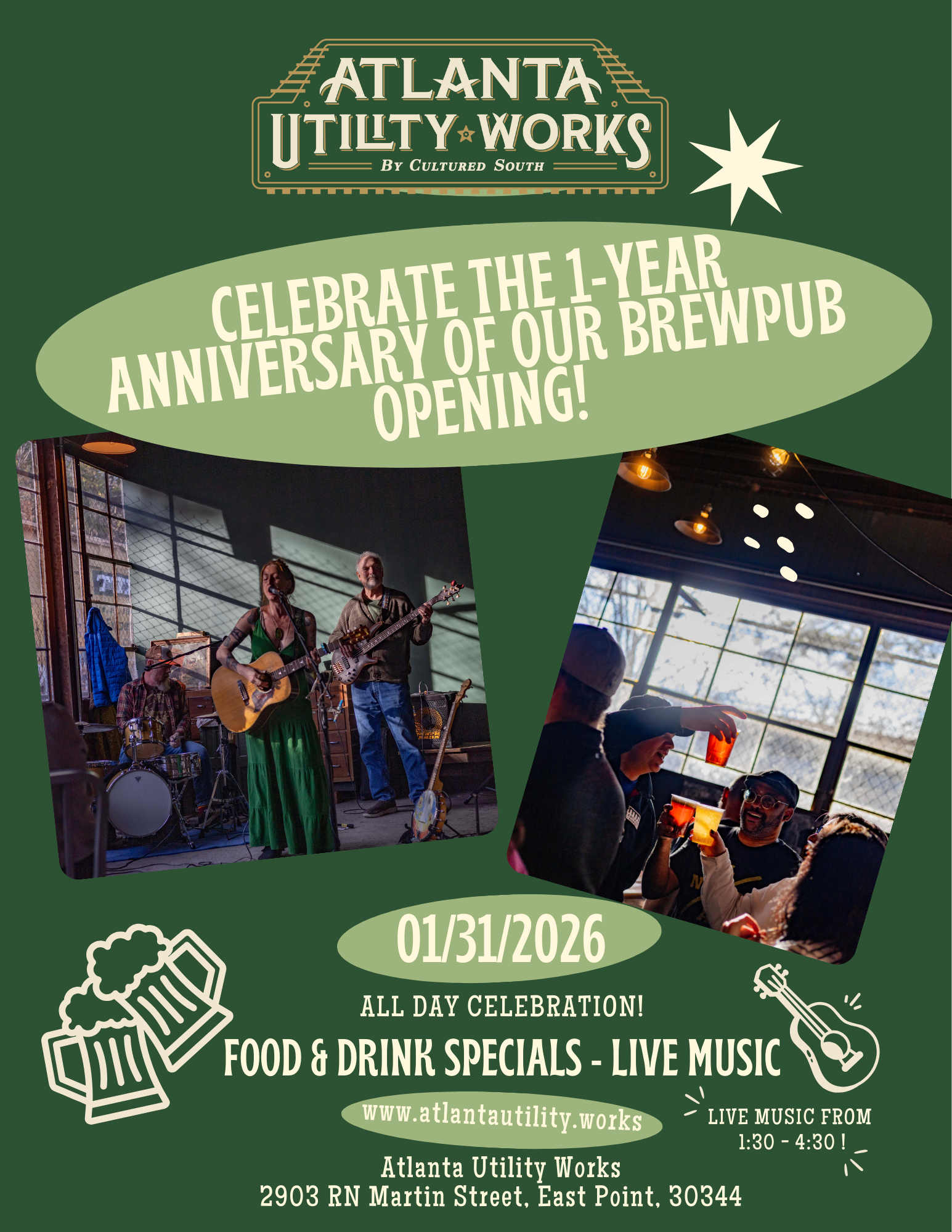 Atlanta Utility Works Brewpub Anniversary! — AUW