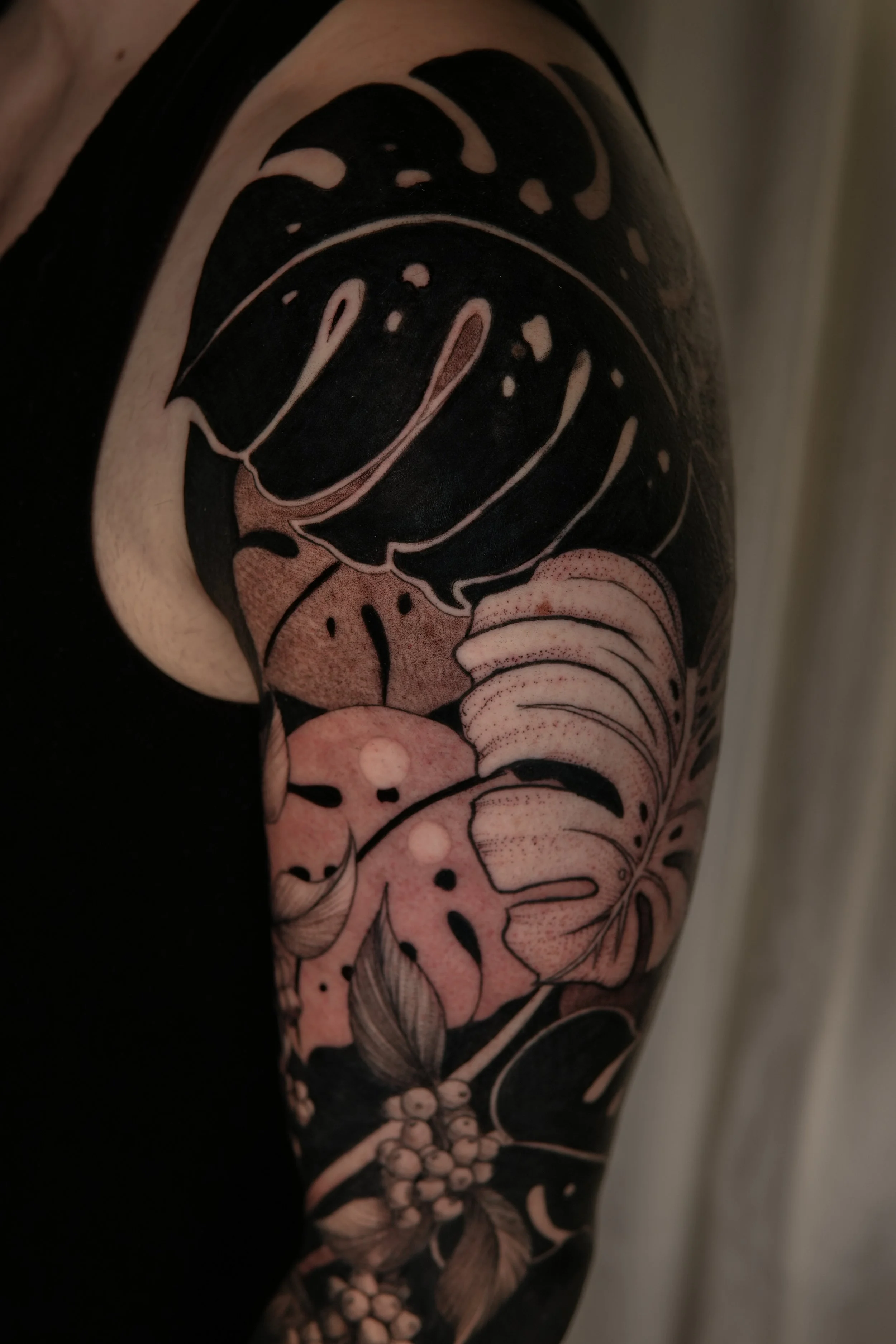 Monstera/Coffee Sleeve