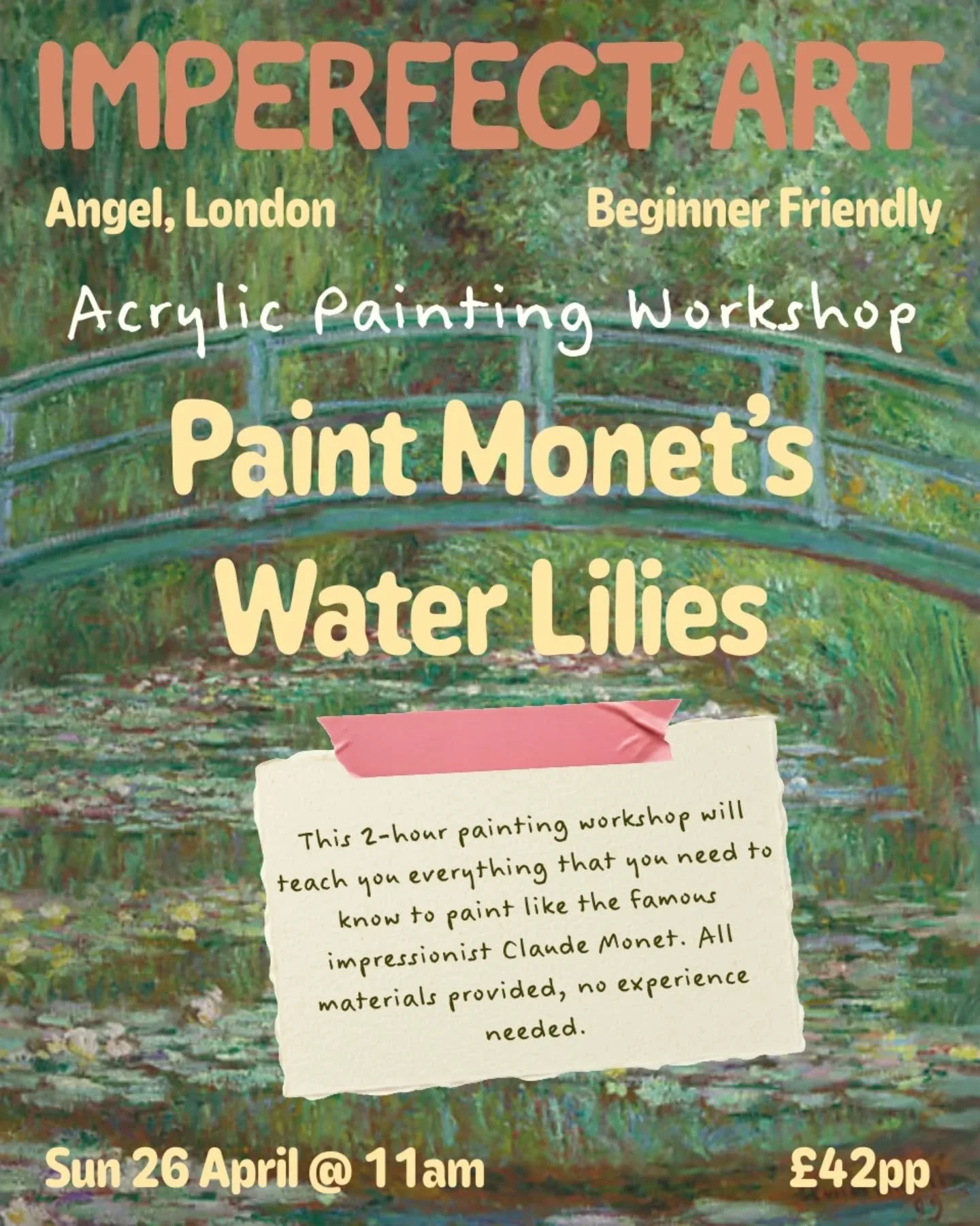 Can't wait for this one! Honestly so excited about this Acrylic Painting Workshop!

If you love Monet's Water Lilies and want to learn a thing or two about painting then this workshop is for you. 

It's beginner-friendly so don't worry about not havi