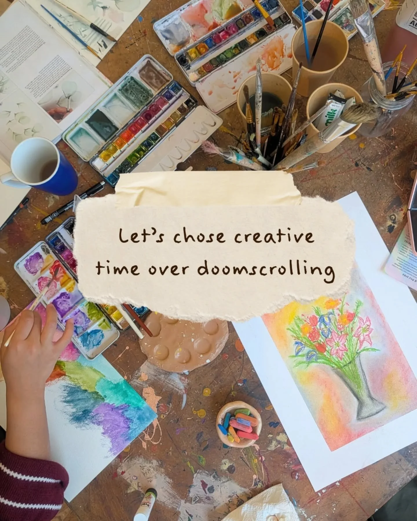 Honestly I doomscroll too sometimes but I enjoy my evenings and weekends so much more and I just thought I would share this reminder 🫶

#imperfectart #artcafe #creativehobby #9to5life #thingstodolondon