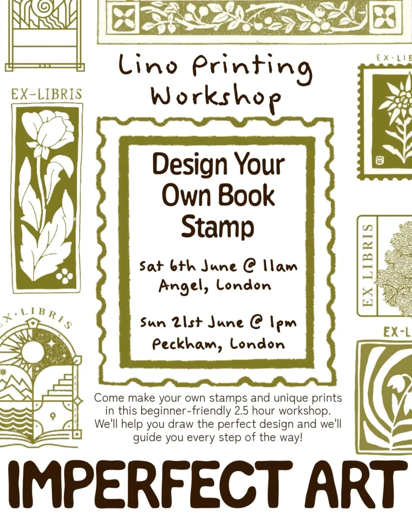 You're officially invited to our next Ex Libris Lino Printing Workshops!

We'll be making the cutest book stamps together in this 2-hour hands on workshop. Beginners are more than welcome as we'll gently guide you every step of the way 🫶

The first 