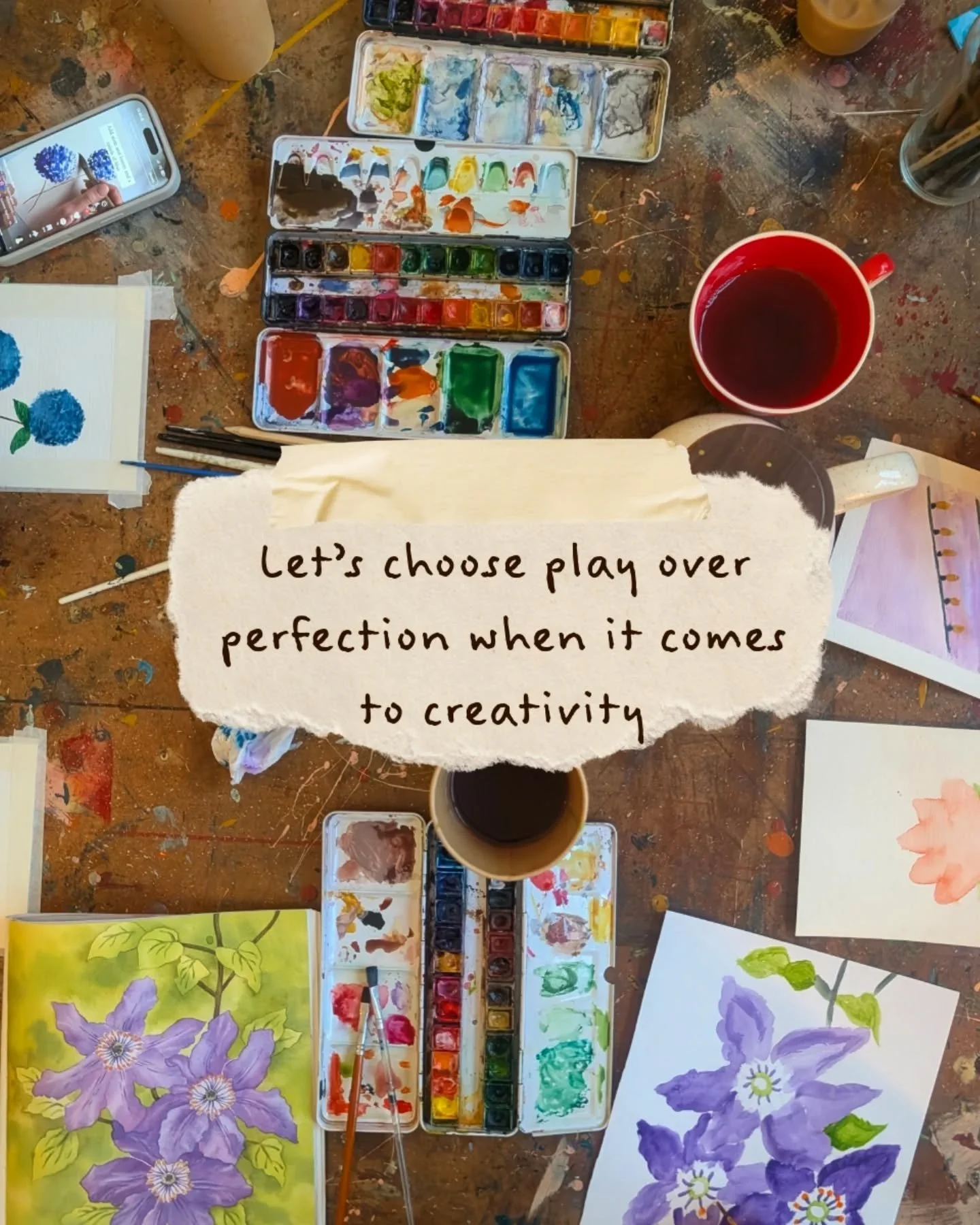 Just a gentle reminder that we don't have to put pressure on ourselves when it comes to creativity. We can do it just for fun 🧡 

#imperfectart #artcafe #artisforeveryone #creativeplay #thingstodoinlondon