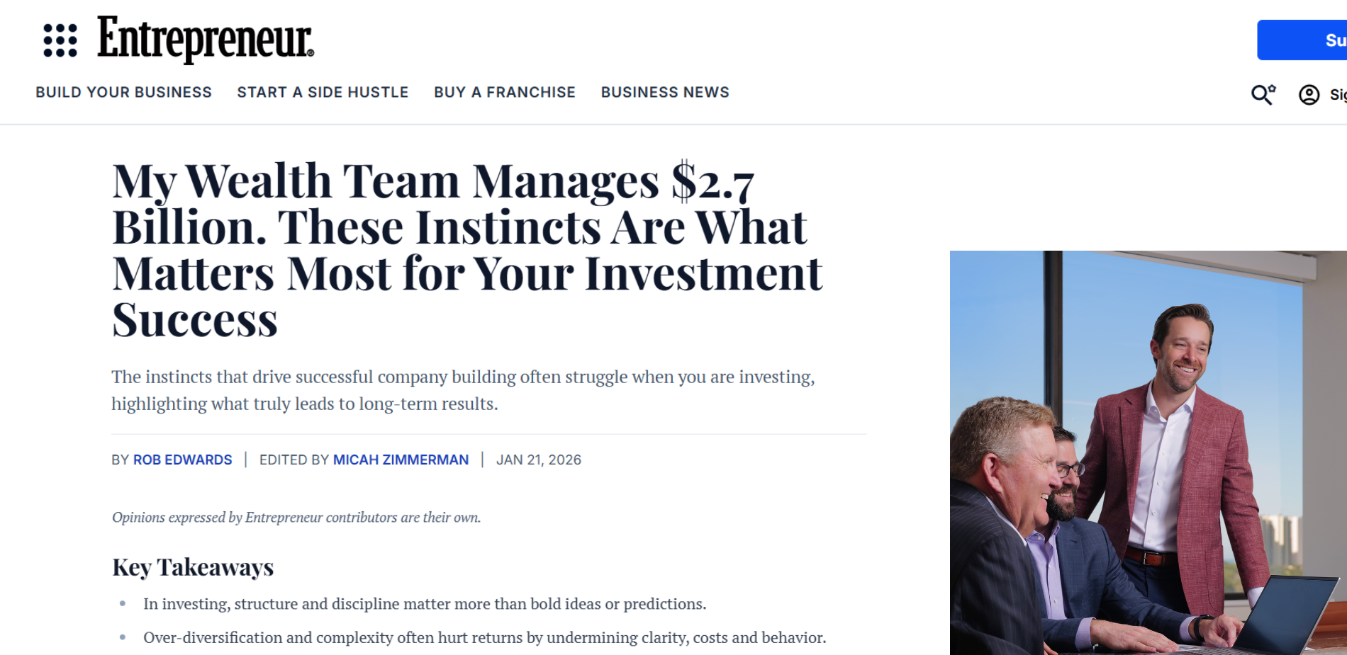 My Wealth Team Manages $2.7 Billion. These Instincts Are What Matters Most for Your Investment Success