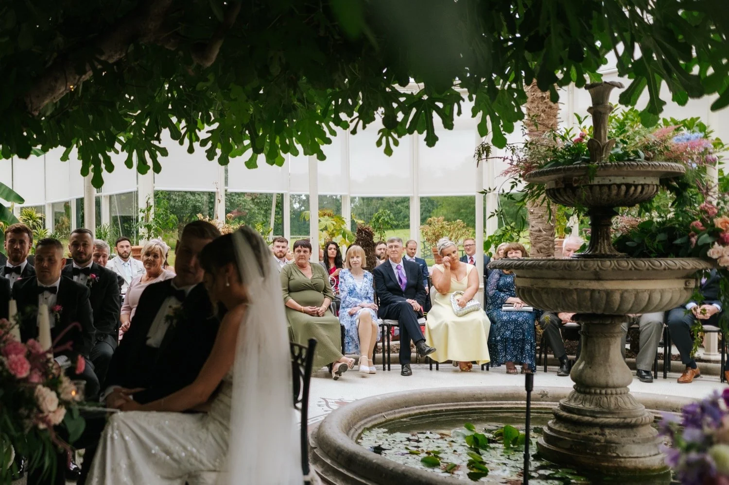 Civil ceremony conservatory Kilshane House wedding