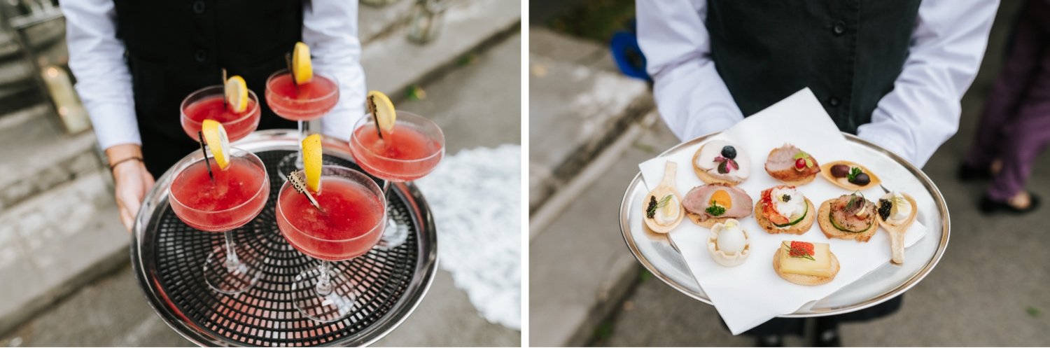 Wedding reception food in Kilshane House