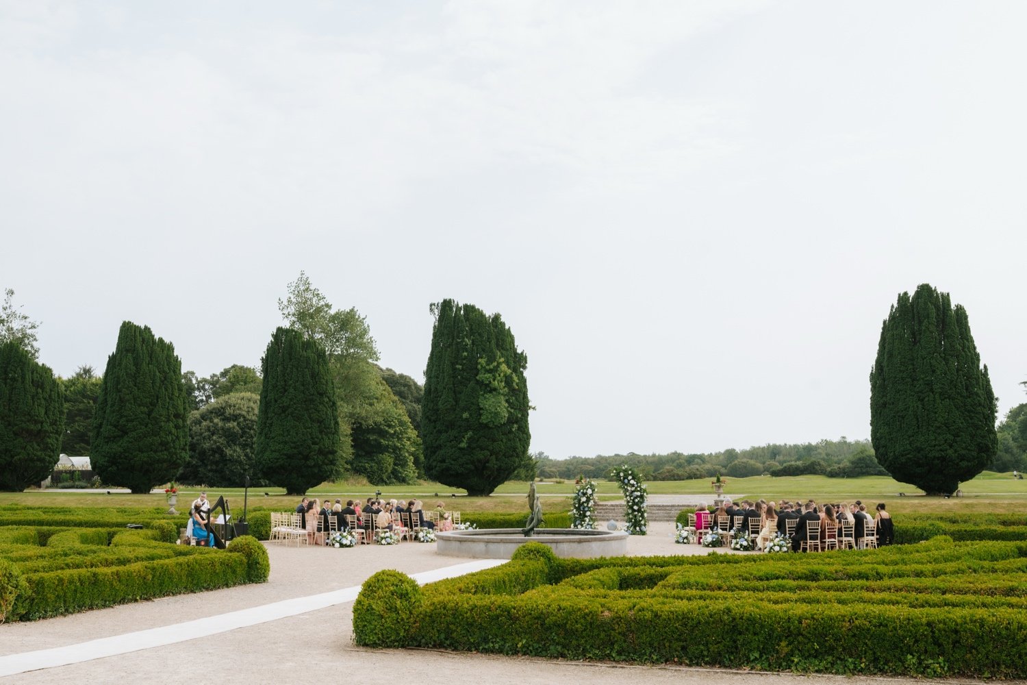 Outdoor wedding ceremony in Castlemartyr resort