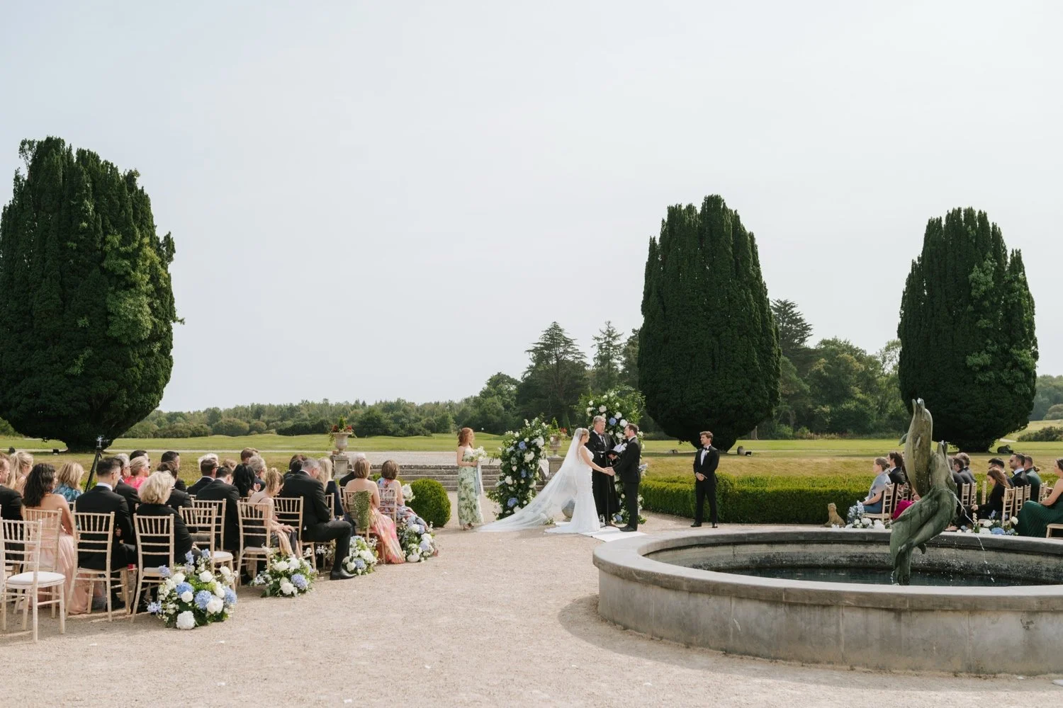 Outdoor wedding ceremony in Castlemartyr resort