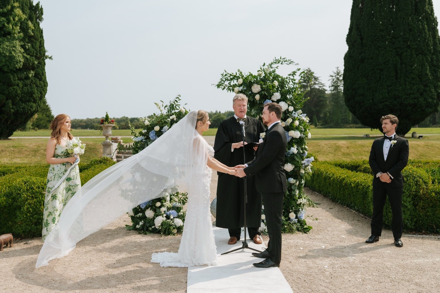 Outdoor wedding ceremony in Castlemartyr resort