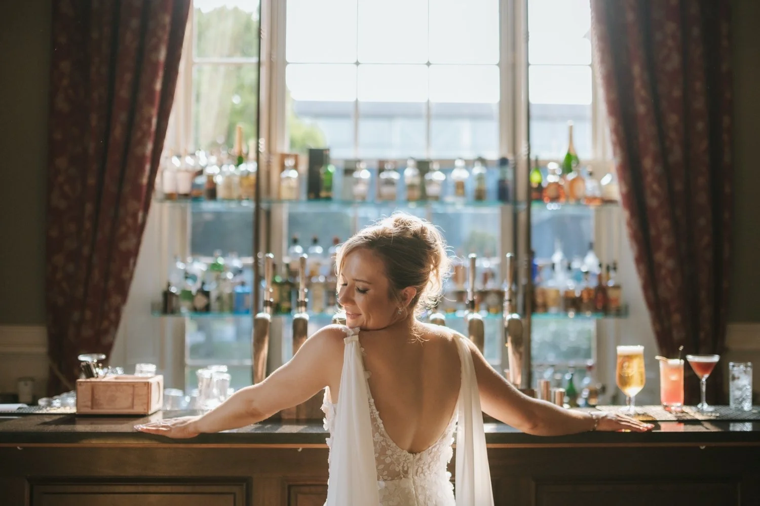 wedding portraits in castle martyr resort bar