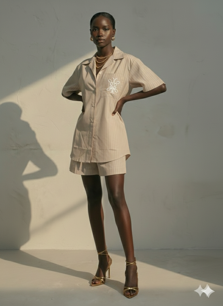 Safari Set: Shirt + Wide Leg Shorts