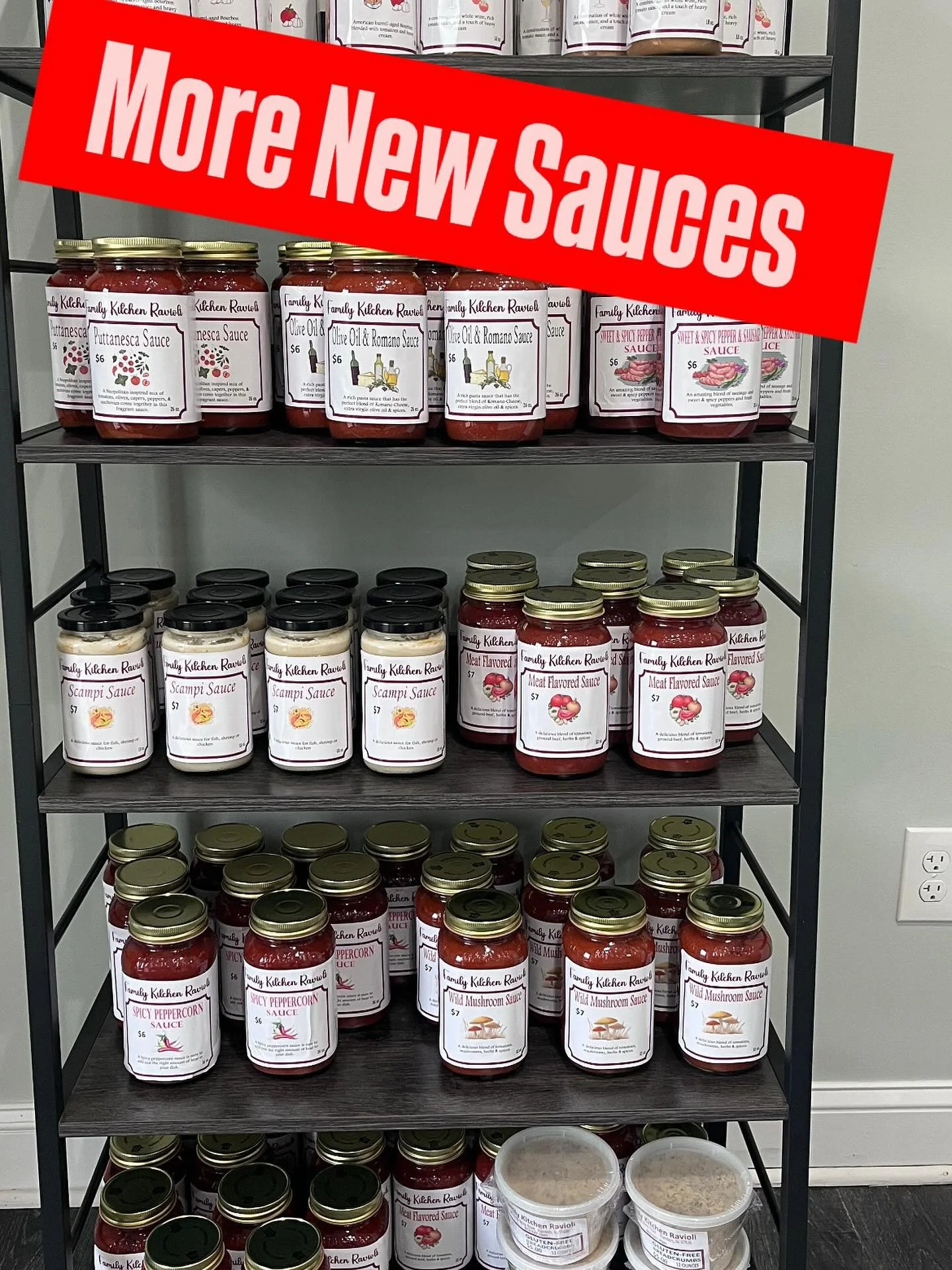 We have some new sauces added to our sauce inventory. Try one with your favorite ravioli.