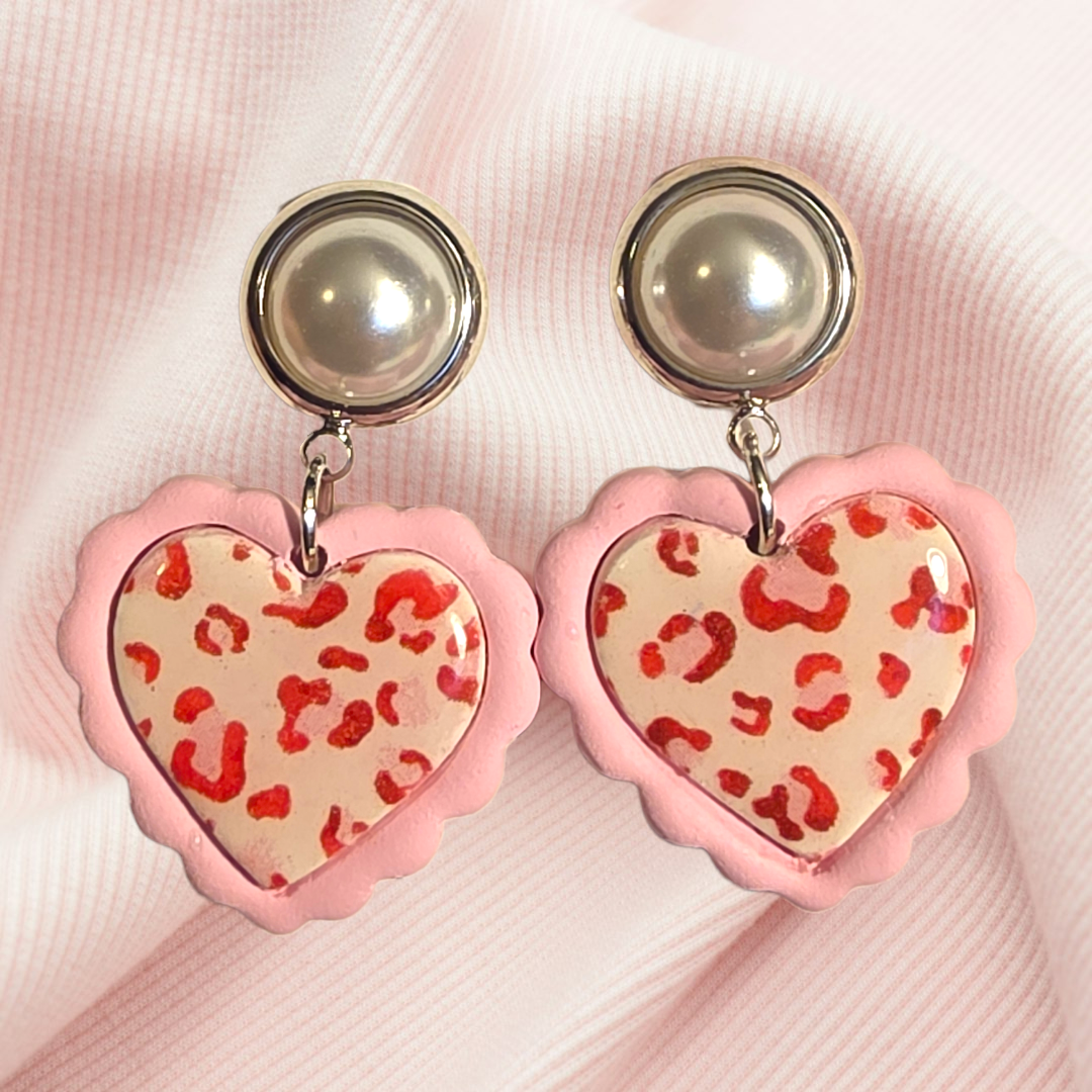Cheetah Heart Earrings