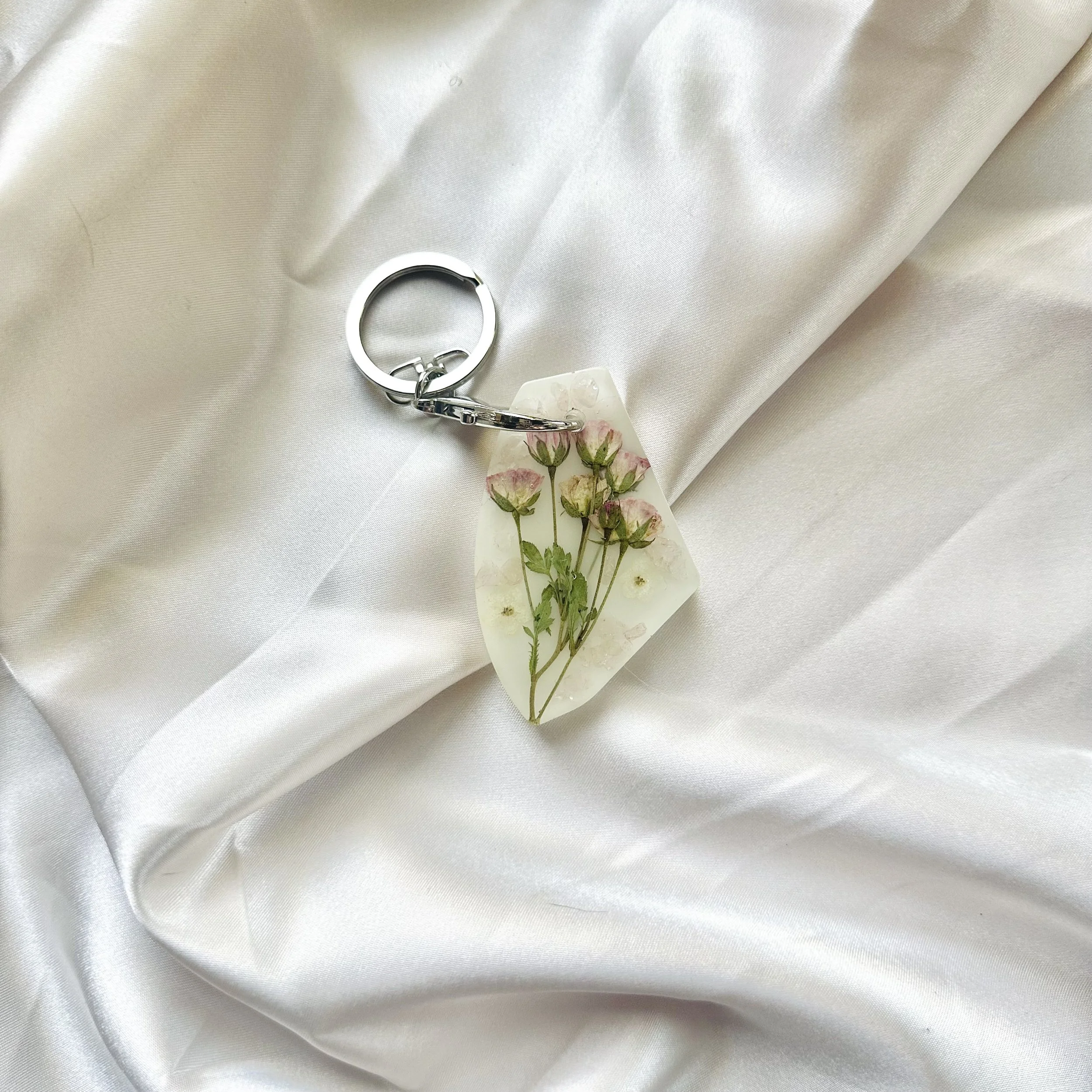 Pink Rose Quartz Keychain