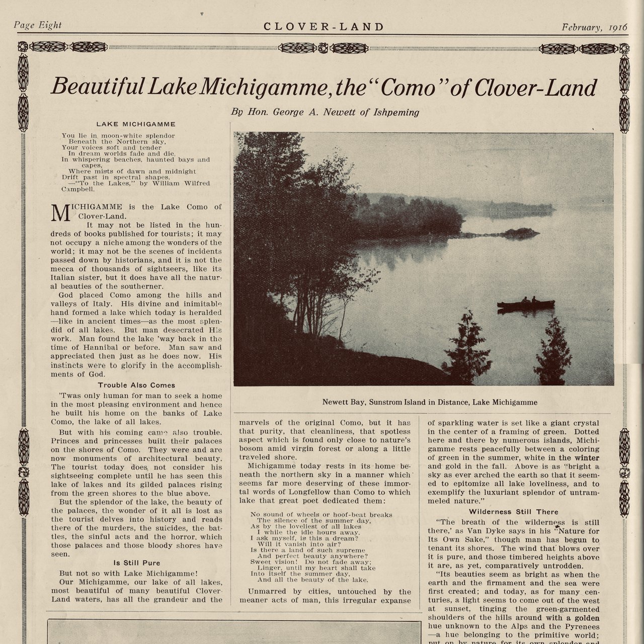 Michigamme, the “Como” of Clover-Land