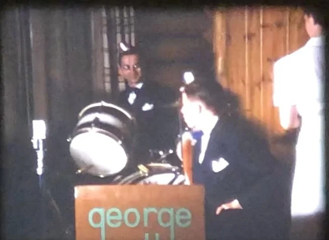 Calling all Yooper history buffs! 
We came across this old movie in the archives at @nmu_archives from New Year&rsquo;s Eve 1939 here at the lodge&mdash;and it features a band we&rsquo;d love to learn more about. The name on the drum looks like &ldqu