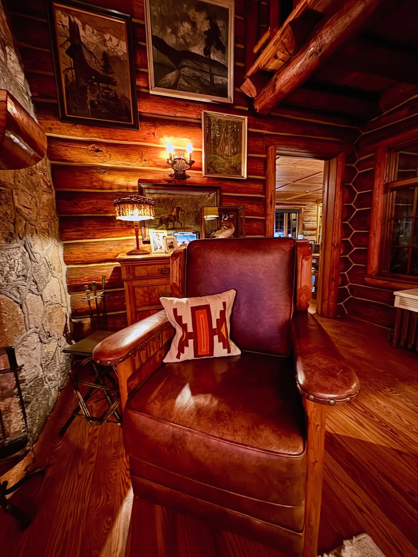 Best seat in the house #logcabinliving #loghome #rusticfurniture
