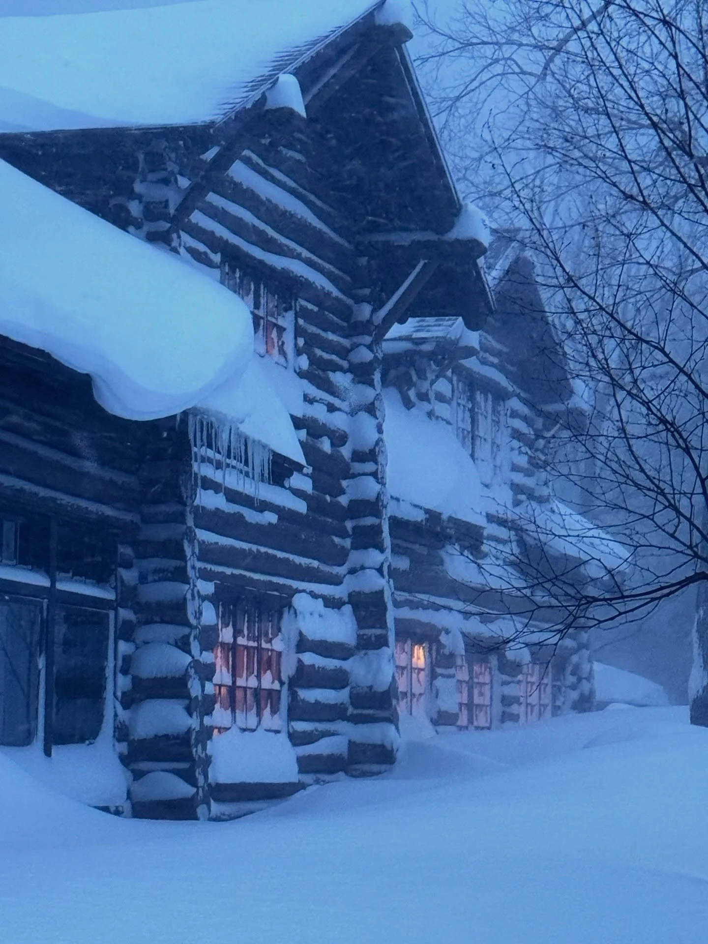 Two feet high and rising here at the lodge. The snow is already up to most of the window and we&rsquo;ve got another full day of this. #blizzard2026 #yooperlife