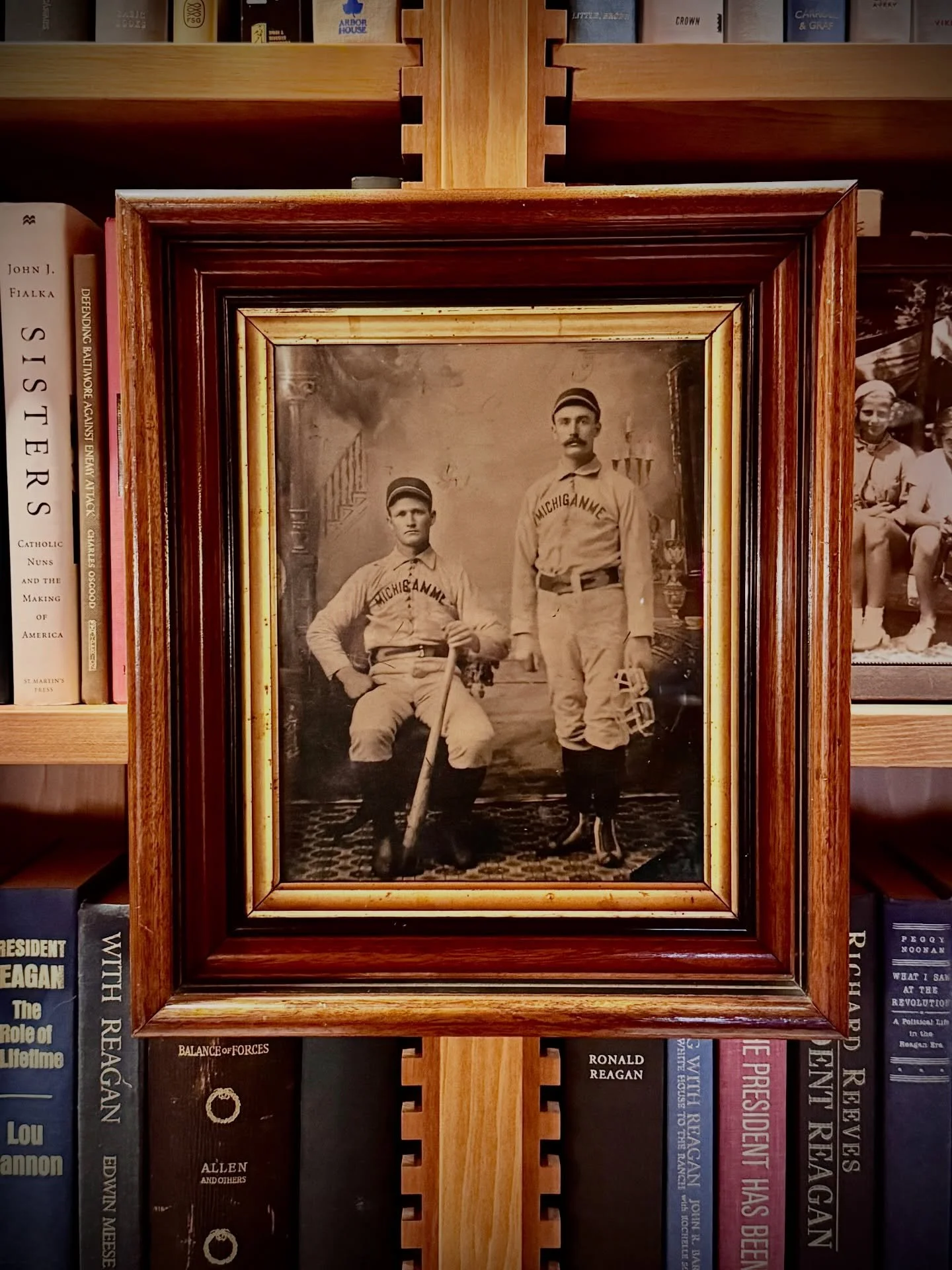 A rare early image of the Michigamme base ball club, likely taken around 1890, when the team took the field in new uniforms.

The Marquette Daily Mining Journal captured the town&rsquo;s pride on May 31, 1890: &ldquo;Our base ball club received new u