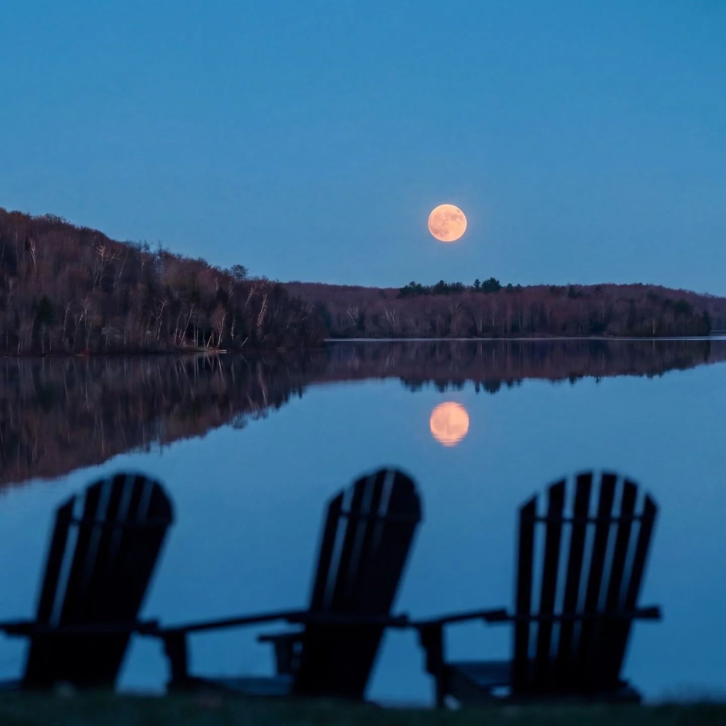 This morning&rsquo;s &ldquo;Flower Moon&rdquo; over Lake Michigamme.