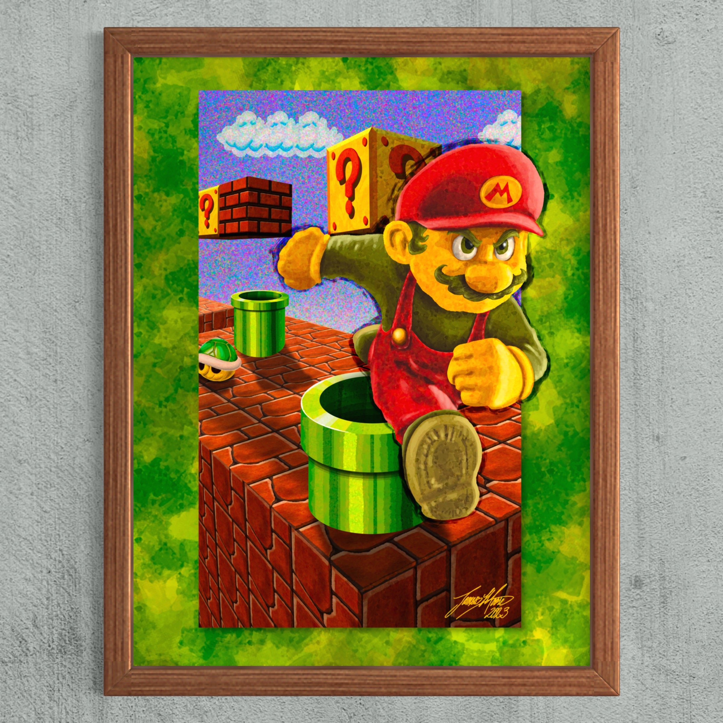 Departing the Mushroom Kingdom- Mario (DIGITAL ART FILE) 5x4- Super Mario Bros.