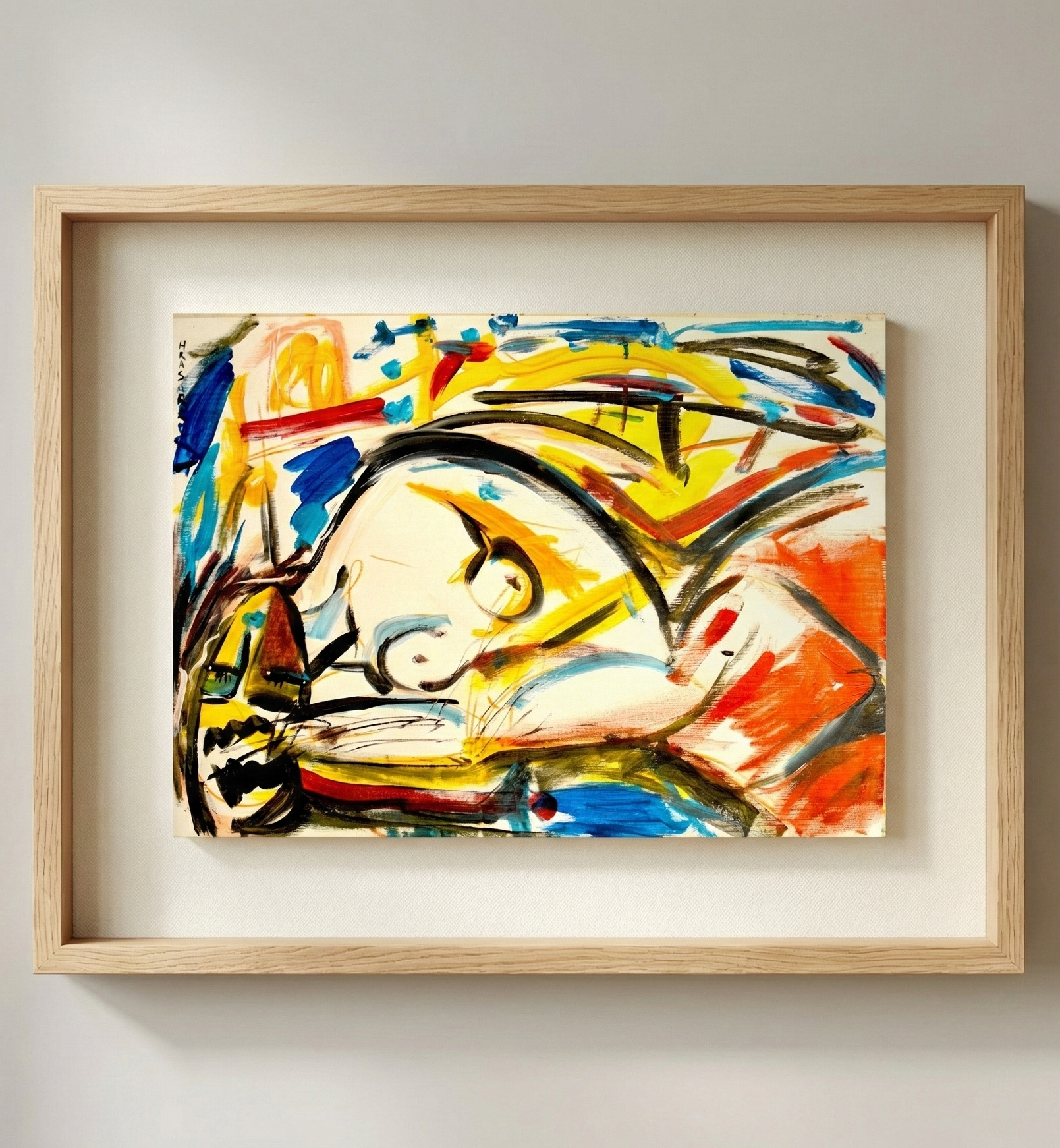 e Rêve Éveillé" par Hrasarkos. Peinture huile sur papier format portrait 75x54 cm.