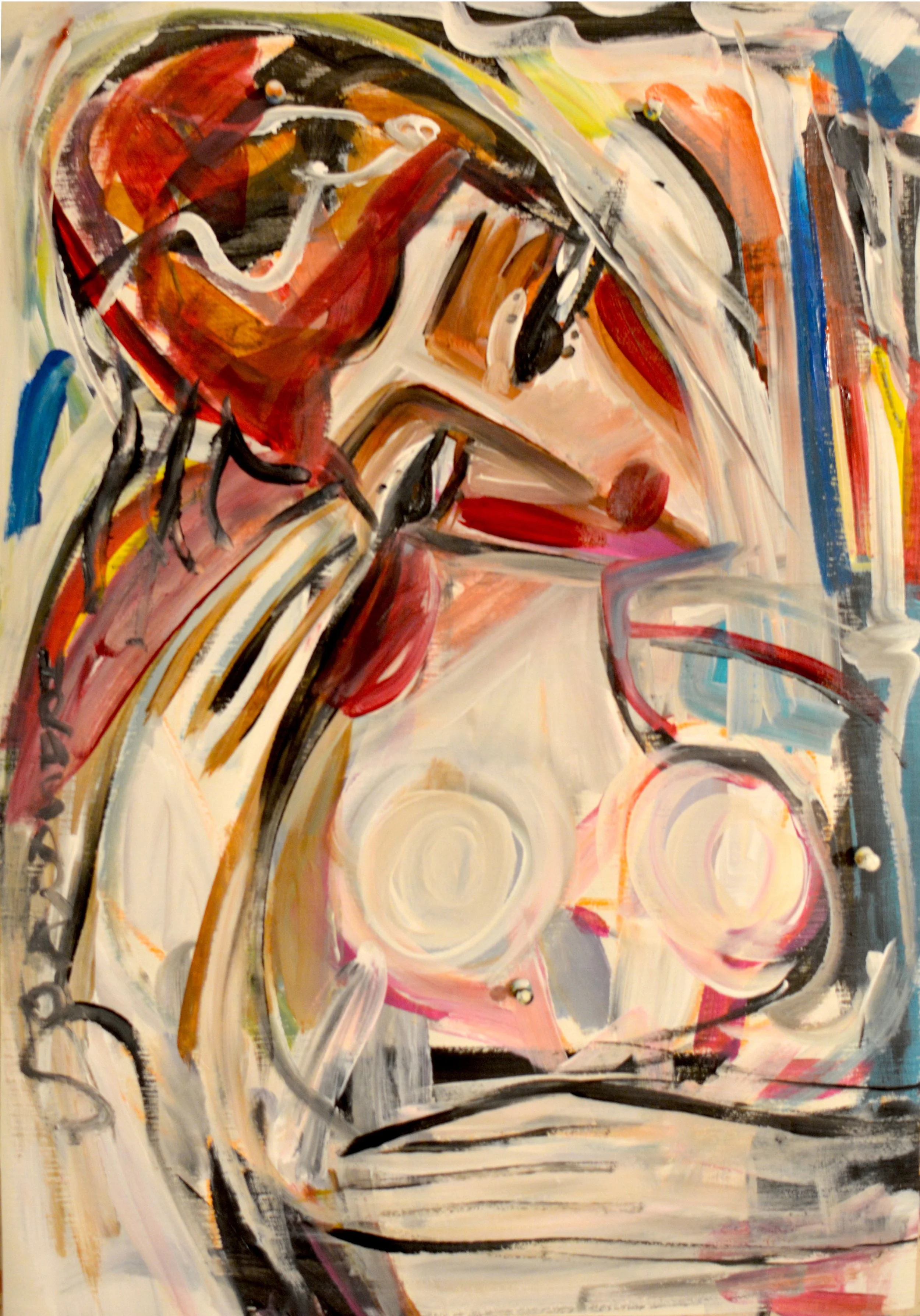 Peinture expressionniste abstraite intitulée 'Pulsion' par l'artiste Hrasarkos