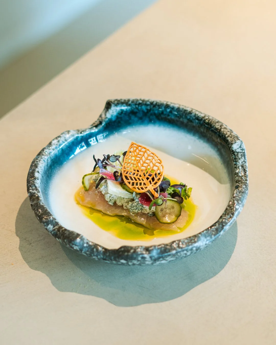Zeebaars gerecht van restaurant Terroir Grand Cru in Hulst (voorheen restaurant State)
