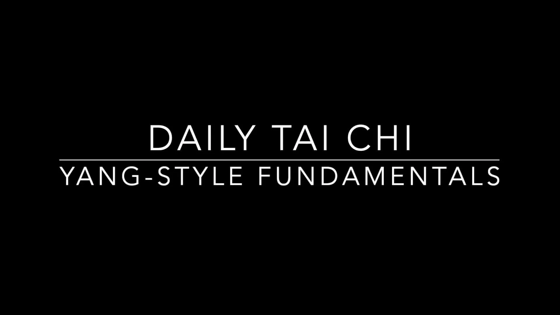 Yang-Style Fundamentals