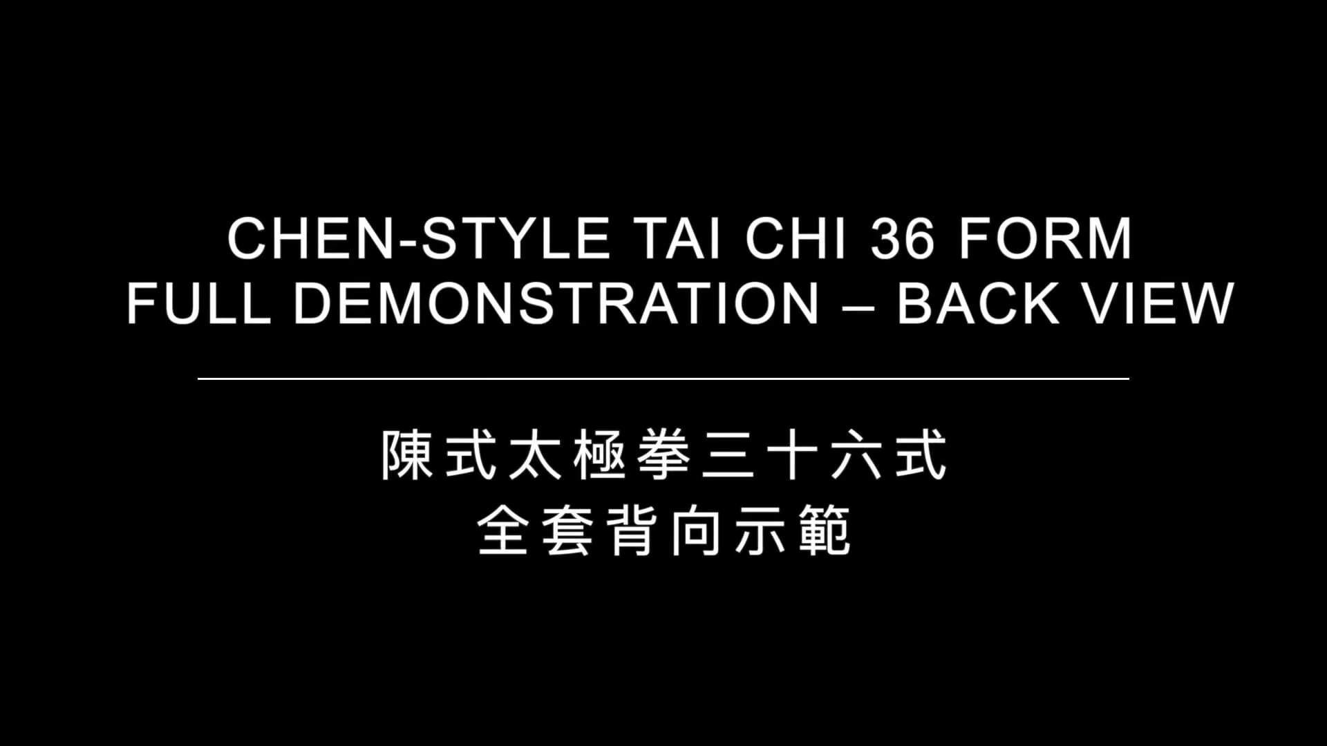 Chen-Style 36 Form – Back View