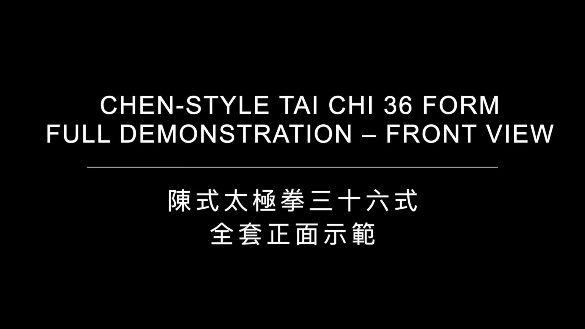 Chen-Style 36 Form - Front View