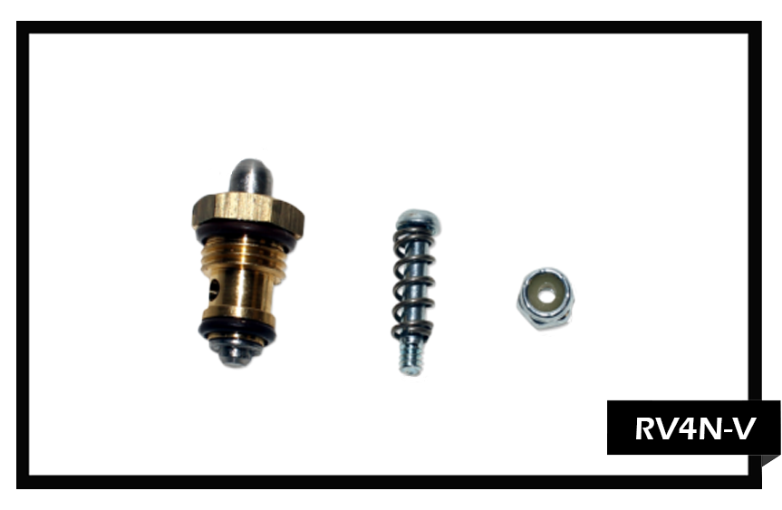 PMF RV4N-V Valve Repair Kit with High-Temp Viton Seals for Carpet Cleaning Wands – Includes Stem, Spring, and O-Rings.