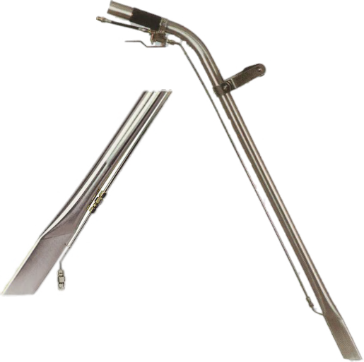 PMF stainless steel crevice tool with internal spray jet for high-pressure carpet detailing.