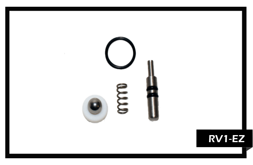 PMF RV1-EZ Easy Pull Valve Repair Kit for Detail Tools and Upholstery Wands – Includes Valve Stem, Spring, and O-Rings.