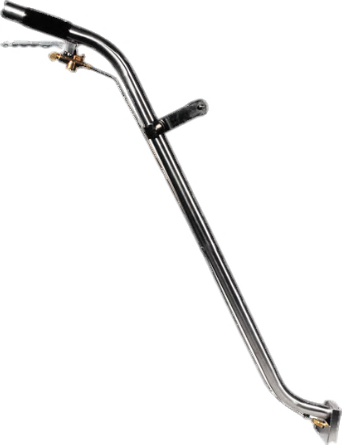 PMF stainless steel crevice tool with side assist handle for ergonomic carpet edge cleaning.