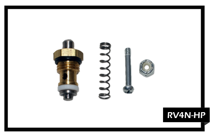 PMF RV4N-HP High Pressure Valve Repair Kit for Carpet Cleaning Wands – Includes Heavy-Duty Stem, Spring, and O-Rings.