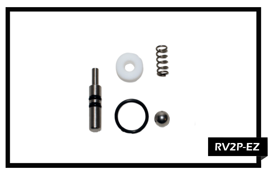 PMF RV2P-EZ Easy Pull Valve Repair Kit for Carpet Cleaning Wands – Includes Valve Stem, Spring, O-Rings, and Seal.