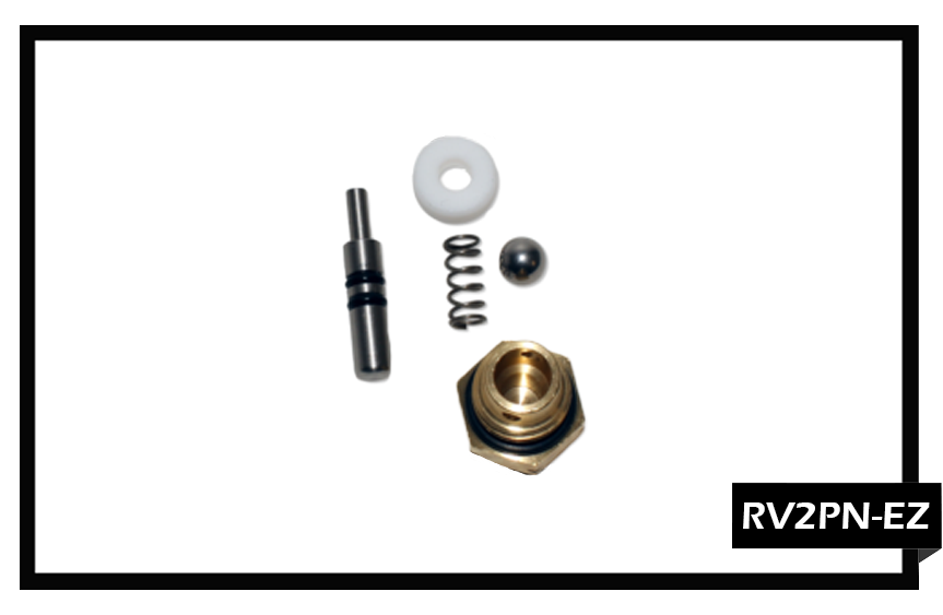 PMF RV2PN-EZ Easy Pull Valve Repair Kit with Plastic Stem for Carpet Cleaning Wands – Includes Stem, Spring, and O-Rings.