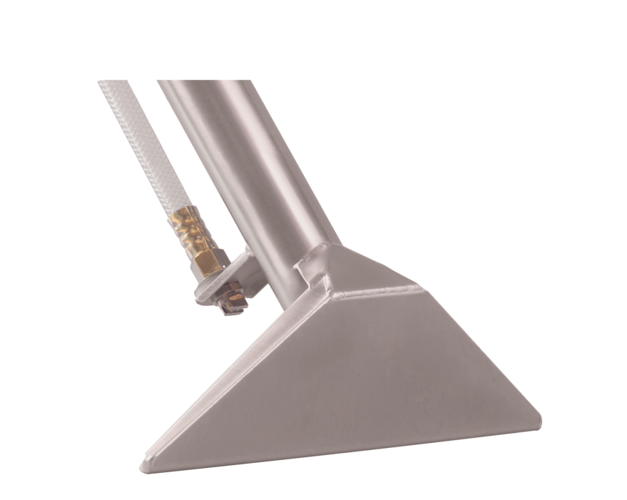 PMF W15101 Economy 12-inch lightweight stainless steel carpet cleaning wand with single jet and padded assist handle.