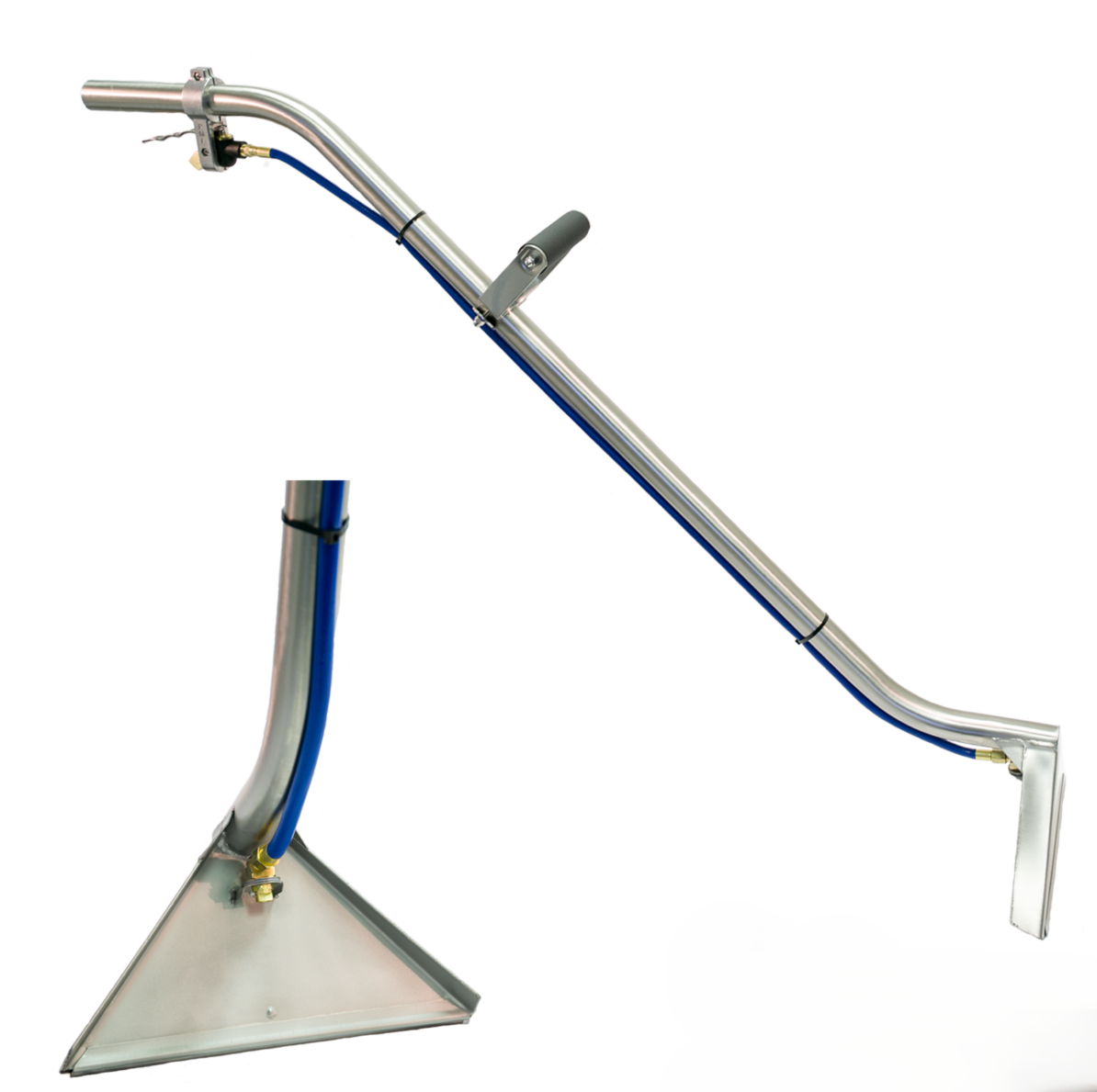 PMF light-weight double-bend carpet wand with single-jet nozzle and vinyl heat sleeve