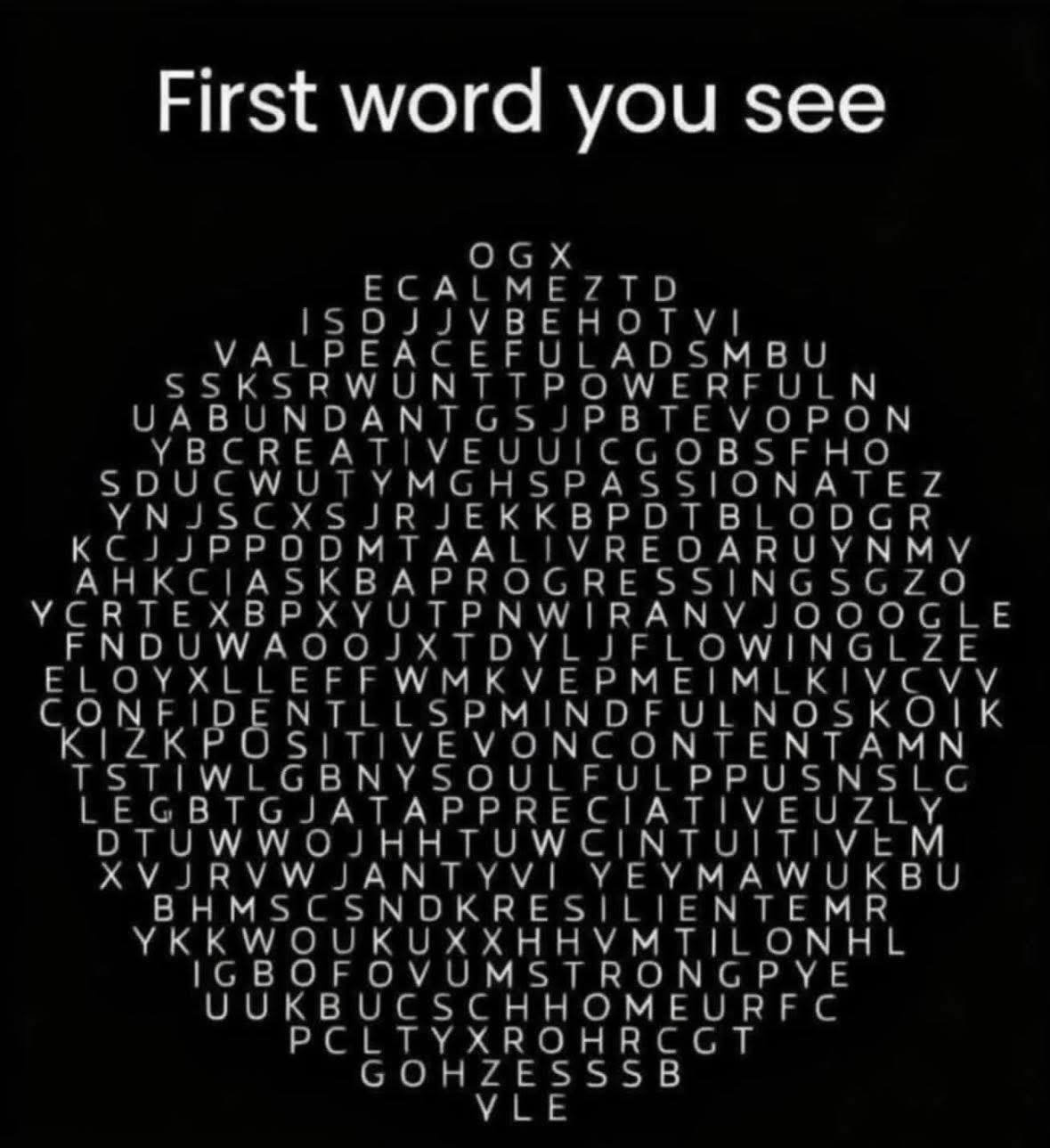 What is the first word that you see?