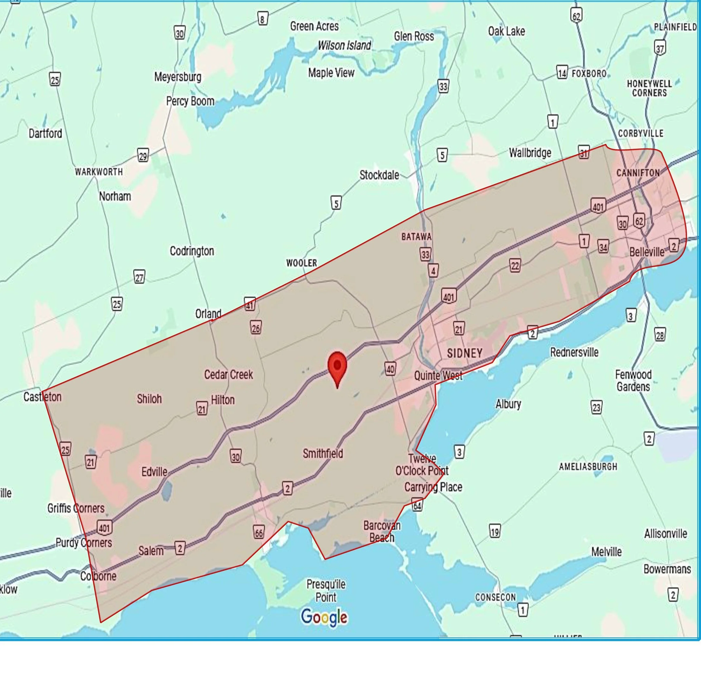 northumberland county map for crop shares