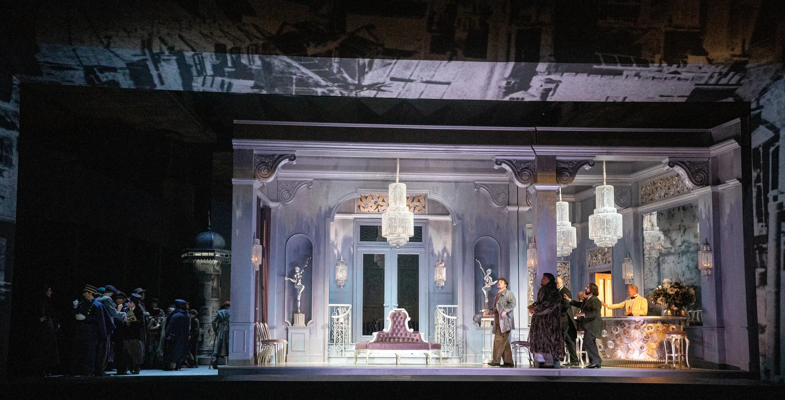 La Boheme - Cafe Mumus. (Application of texture and some silver paint.)