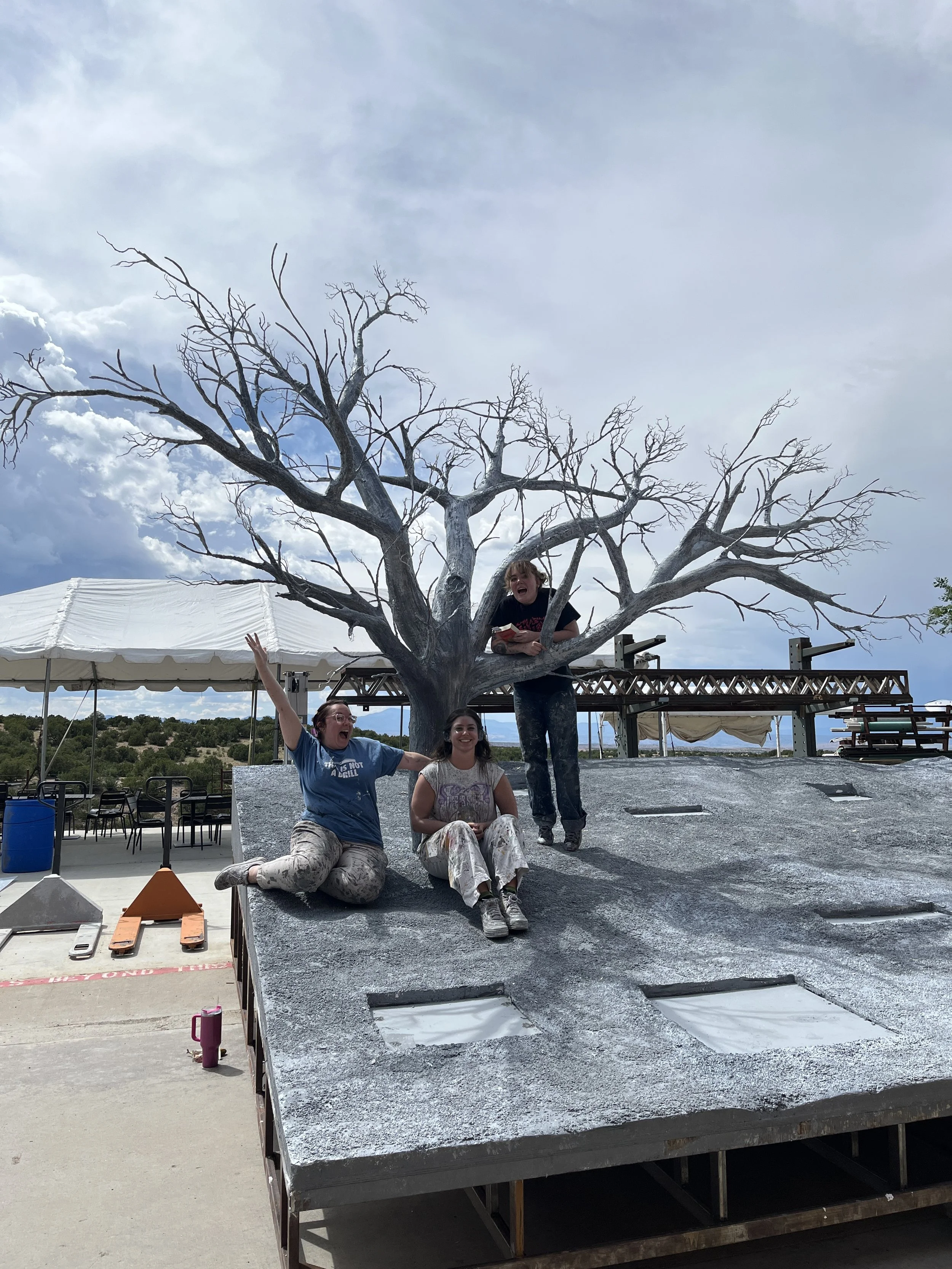 La Boheme - Posing outside with the tree with Abby and Isla!