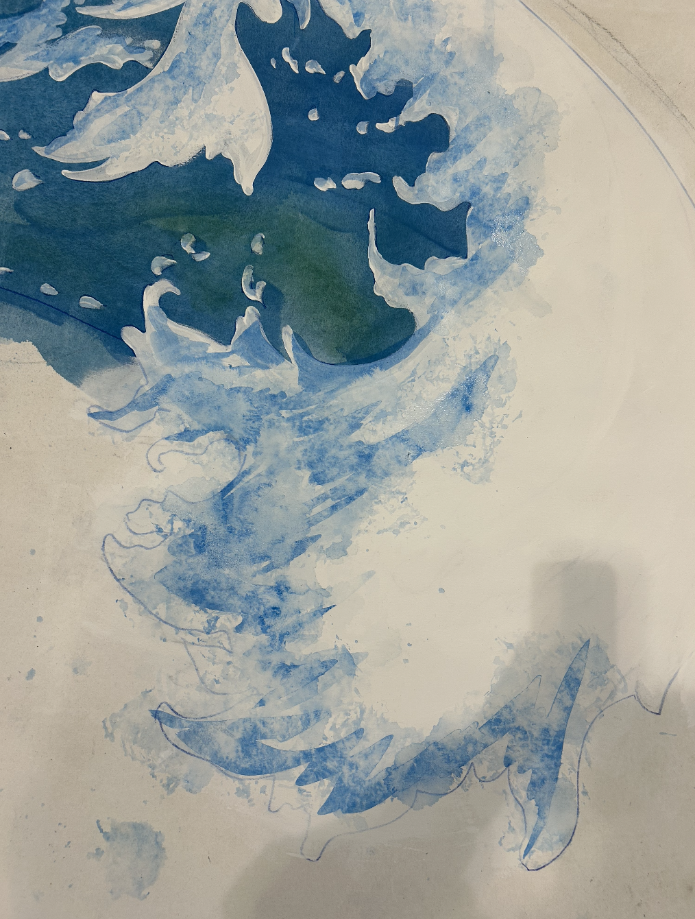 Magic Flute - Creating sea foam look with a sponge on a stick and water.